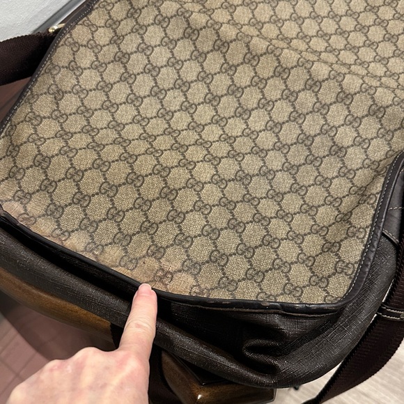 Gucci Beige and Brown Monogram Messenger Bag - Picture 12 of 13